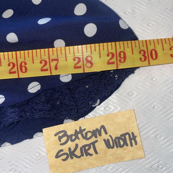Abercrombie & Fitch Polka Dot Navy and White Swing Dress Size Large - Picture 14 of 15